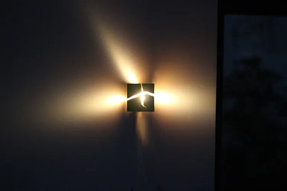 Nordic Solid Wood Square Wall Lamp | Minimalist Bedside Sconce & Corridor Light