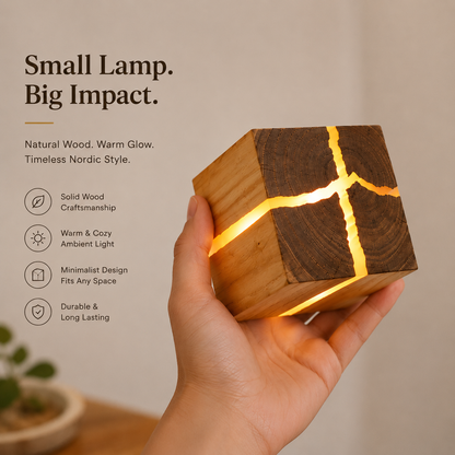 Nordic Solid Wood Square Wall Lamp | Minimalist Bedside Sconce & Corridor Light